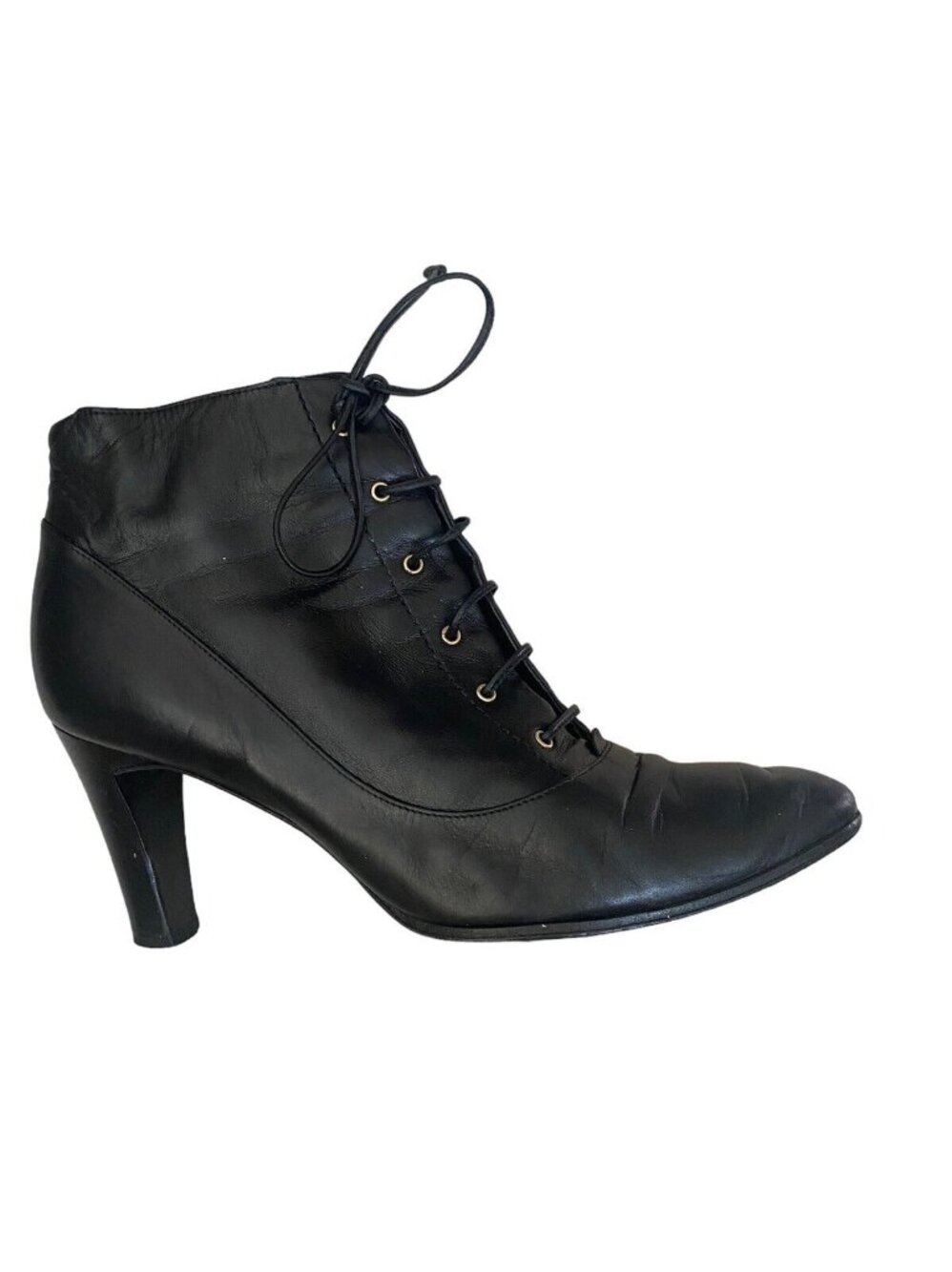 St John Lace Up Ankle Dance Boots Size 7‎ Leather Italy 7B VGUC